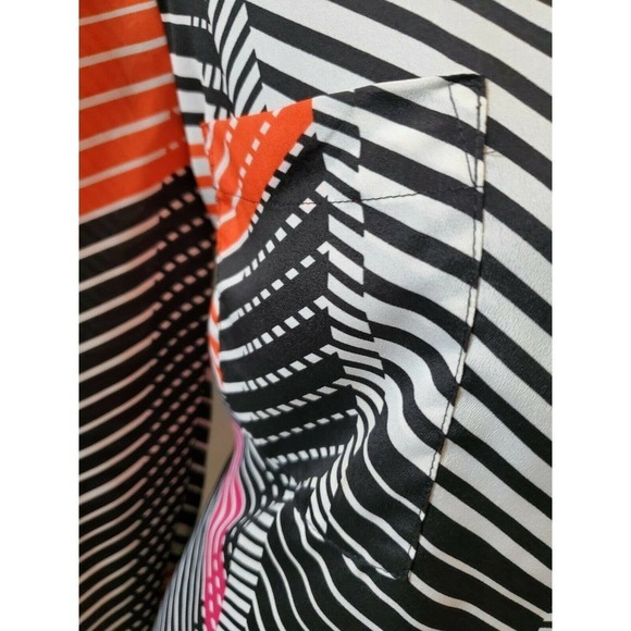 Attention Women's Multicolor 100% Polyester Long Sleeve Collared Top Shirt - Picture 3 of 15